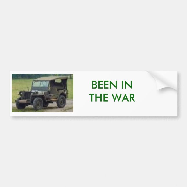 JEEP, BEEN IN THE WAR BUMPER STICKER (Front)