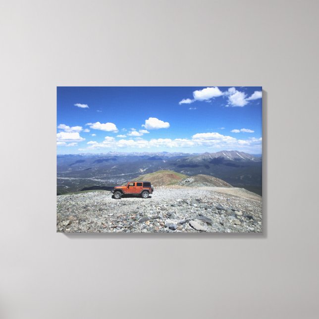 Jeep mountain adventure canvas print (Front)