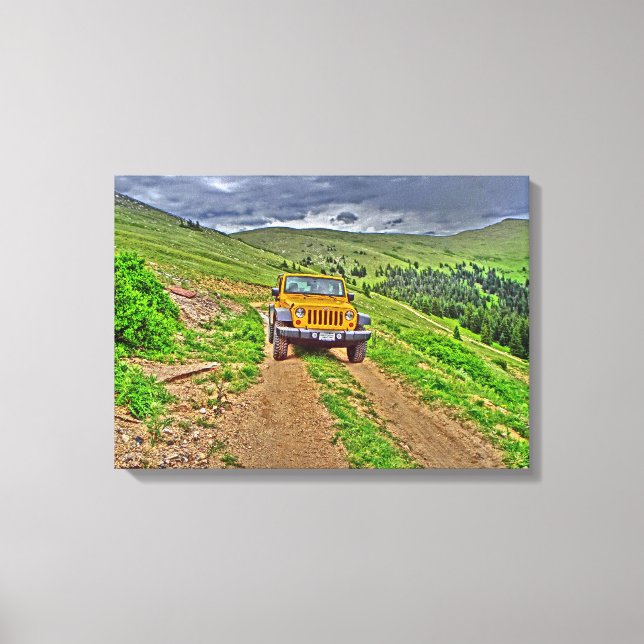 Jeep outdoor scenic mountain canvas print (Front)
