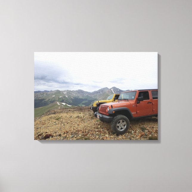 Jeep Rubicon mountain scenic canvas Print (Front)