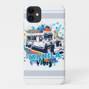 Jeepney Manila Vibes Blue Orange Case-Mate iPhone Case