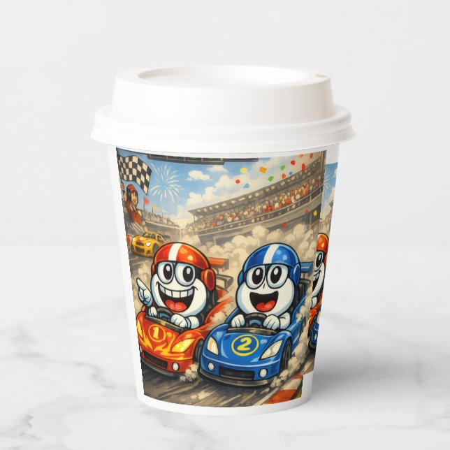 Jeff and Jack Paper cups with lids (Front)