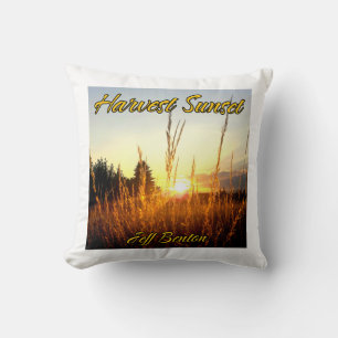 Jeff Benton Harvest Sunset Fan throw pillow