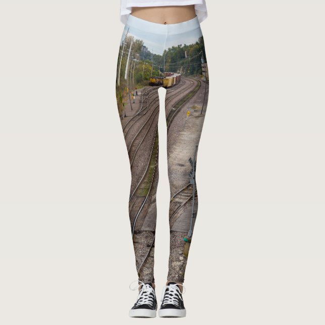 Jeff City Railroad Tracks Leggings (Front)