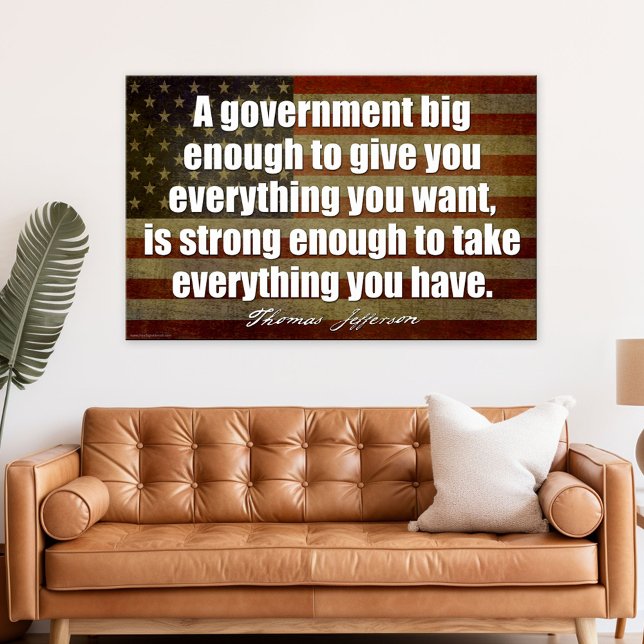 Jefferson - government big enough Instant Download Poster (Patriotic Poster)