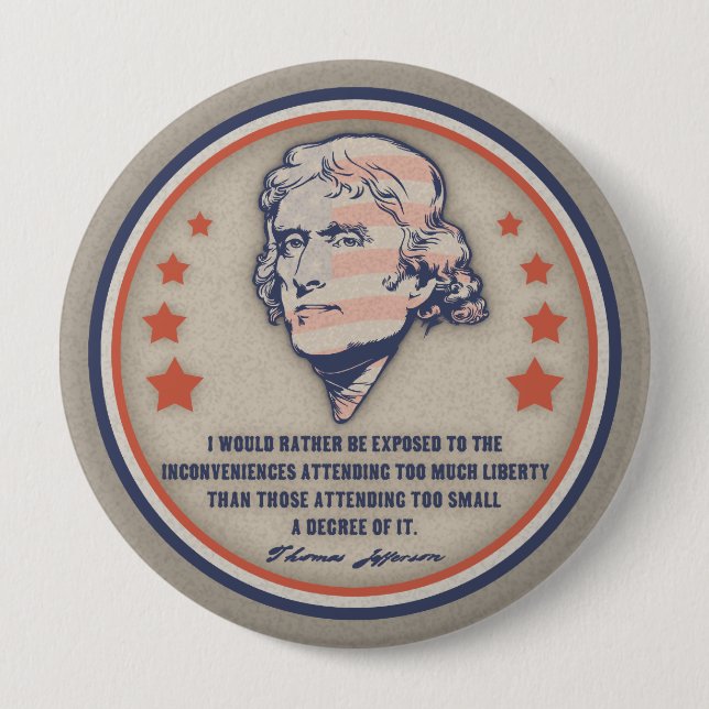 Jefferson Liberty II 10 Cm Round Badge (Front)