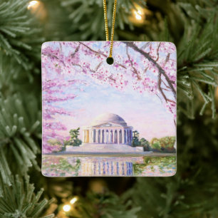 Jefferson Memorial Cherry Blossoms Ornament
