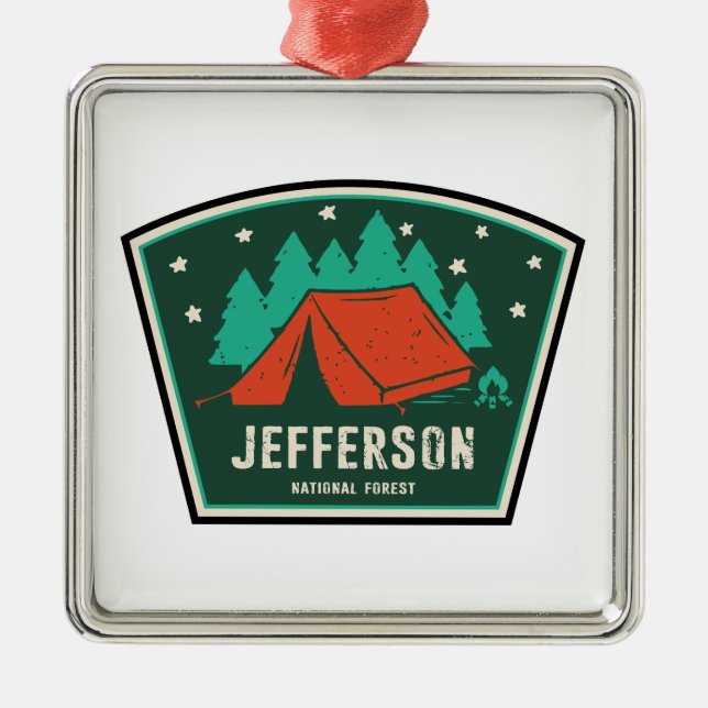 Jefferson National Forest Camping Metal Tree Decoration (Front)
