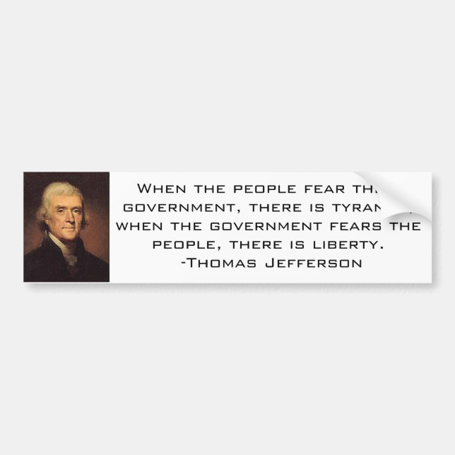 Jefferson Quote 2 Bumper Sticker (Front)