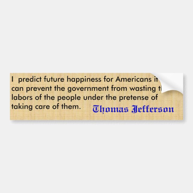 Jefferson Quote Bumper Sticker (Front)