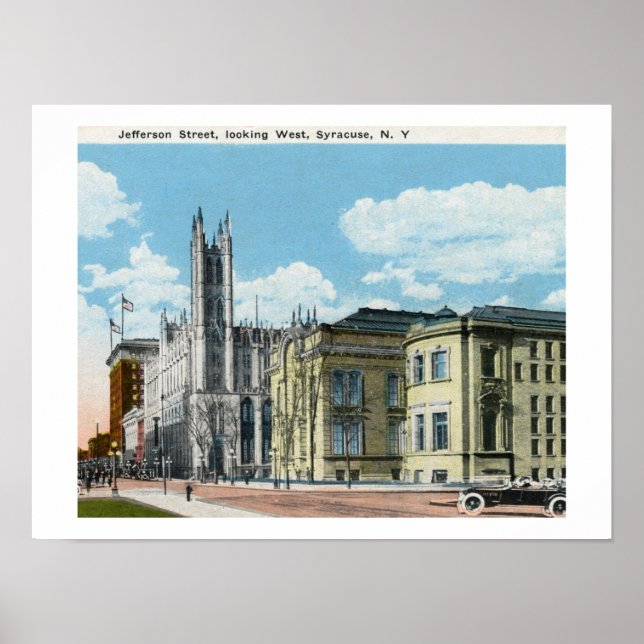 Jefferson St., Syracuse, New York Vintage Poster (Front)