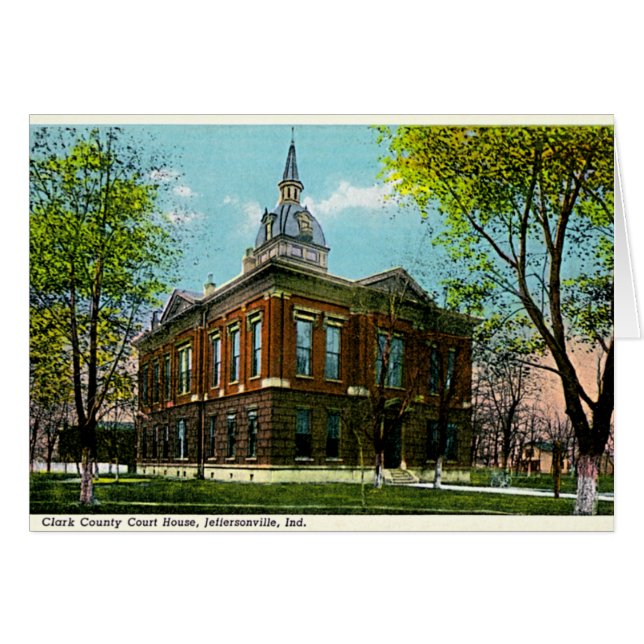 Jeffersonville, Indiana Clark Co Courthouse 1910 (Front Horizontal)