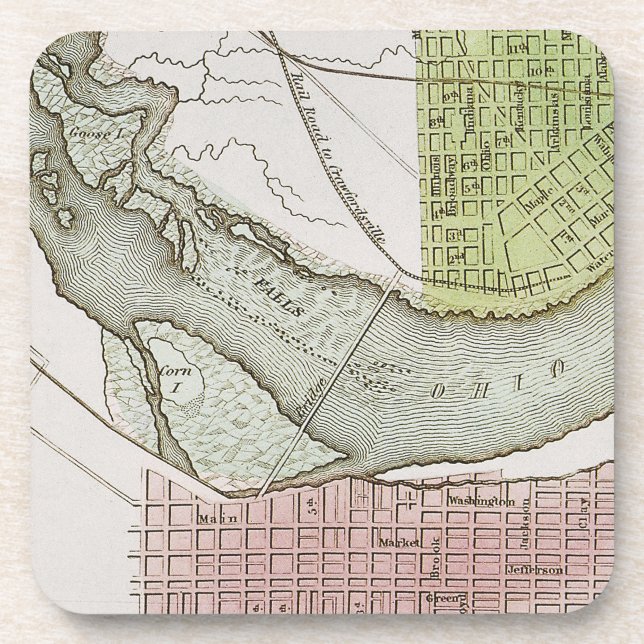 JEFFERSONVILLE, INDIANA: MAP COASTER (Front)