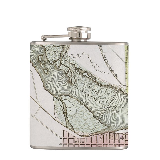 JEFFERSONVILLE, INDIANA: MAP HIP FLASK (Front)