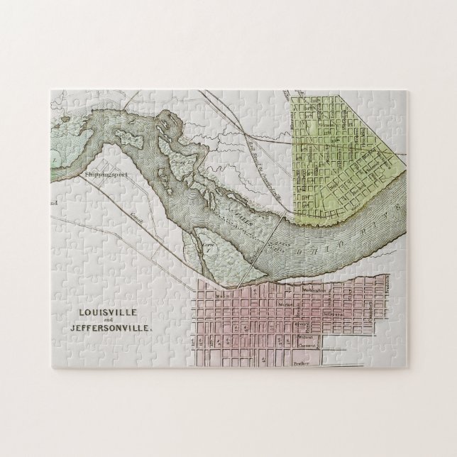 JEFFERSONVILLE, INDIANA: MAP JIGSAW PUZZLE (Horizontal)
