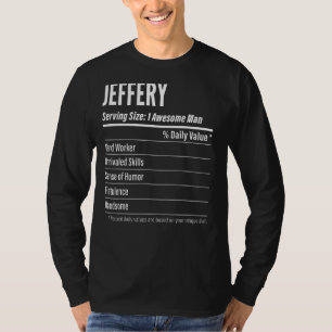 Jeffery Serving Size Nutrition Label Calories T-Shirt