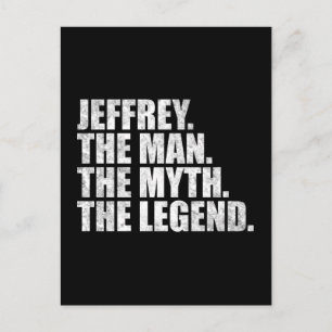 Jeffrey name, Jeffrey The Man The Myth The Legend Postcard