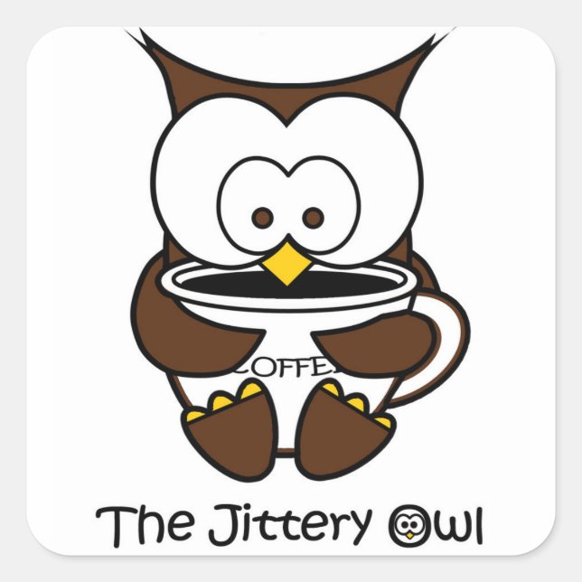 Jeffy The Jittery Owl Square Sticker (Front)