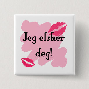 Jeg elsker deg - Norwegian I love you 15 Cm Square Badge