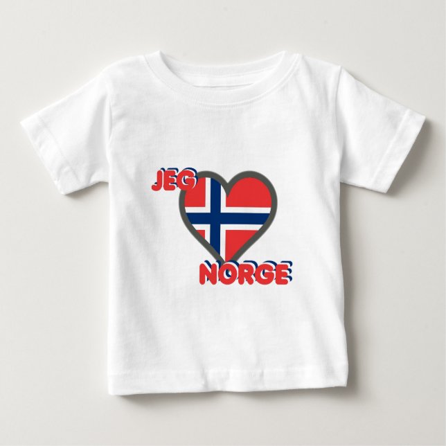 Jeg Elsker Norge (I Love Norway) Baby T-Shirt (Front)