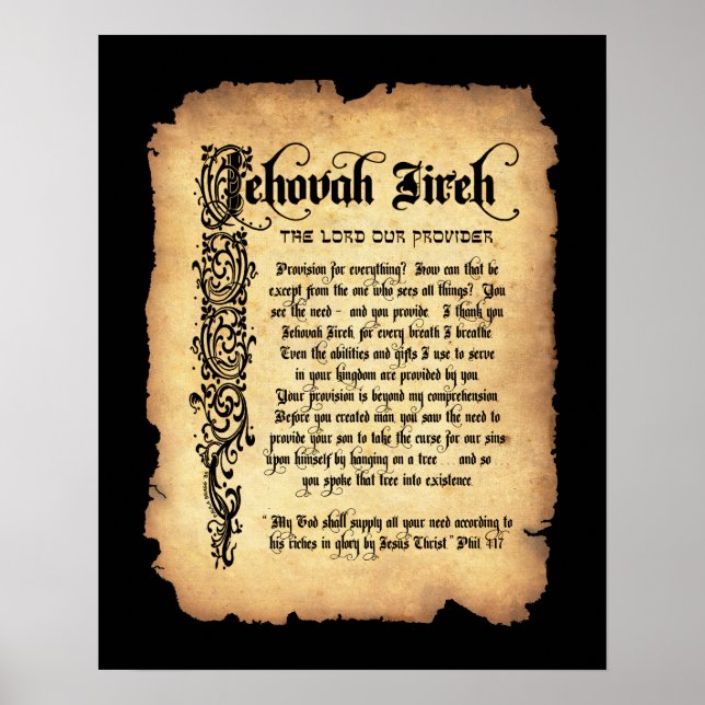 Jehovah Jireh, Lord our Provider: Names of God Poster (Front)
