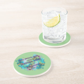 Jehovah Jireh Proveedor Green Purple Blue Coaster