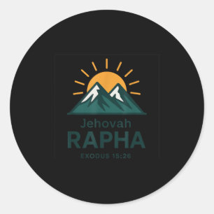 Jehovah Rapha Christian Faith Mountain Bible Verse Classic Round Sticker
