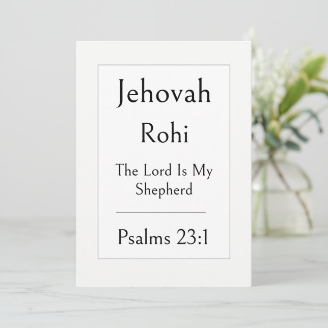 Jehovah Rohi, Name Of God, Encouraging Scripture Invitation (Standing Front)
