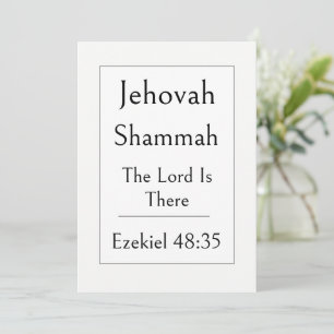Jehovah Shammah, Name Of God, Encouraging Bible Invitation