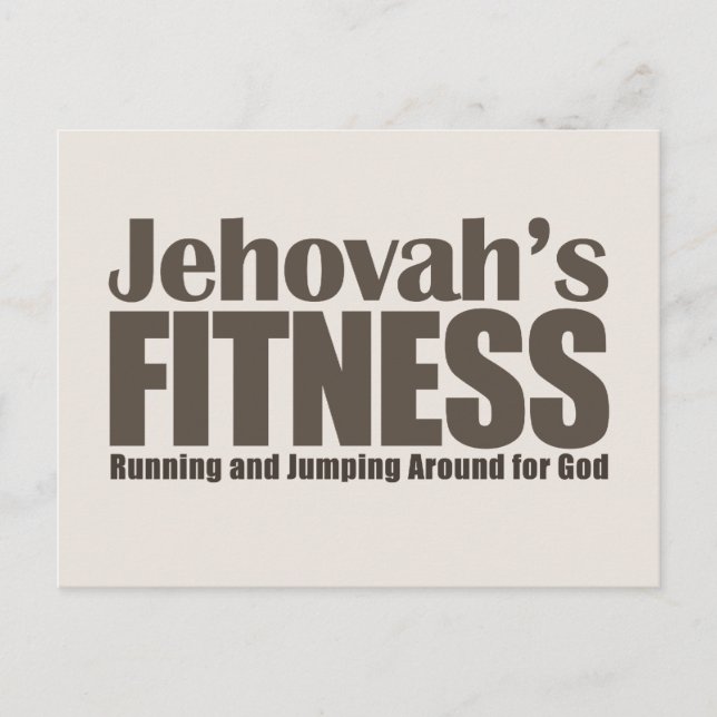 Jehovah's Fitness Postcard (Front)
