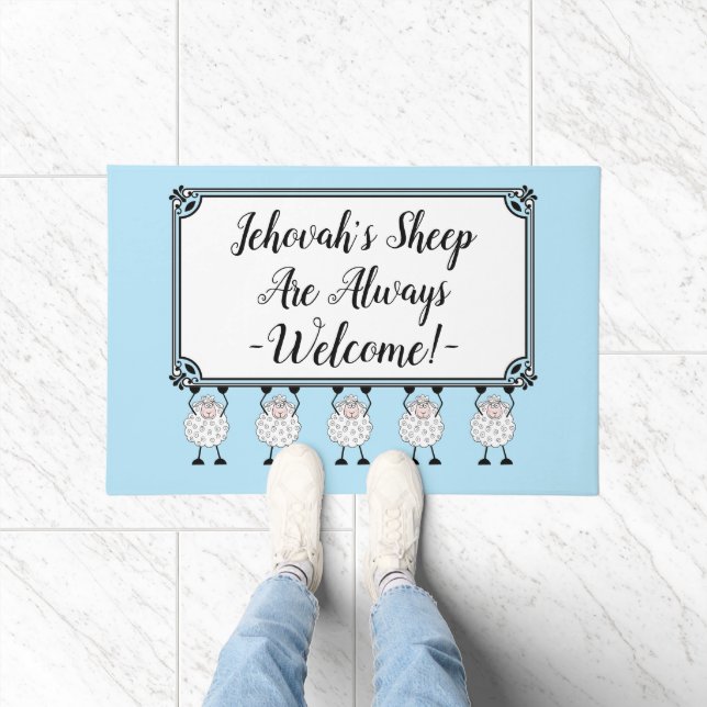 "Jehovah's Sheep Are Always Welcome" Doormat (Indoor)