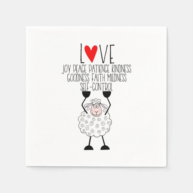 "Jehovah's Sheep - Fruitages of the Spirit" Napkin (Front)