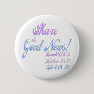 Jehovah's Witness Good News 6 Cm Round Badge