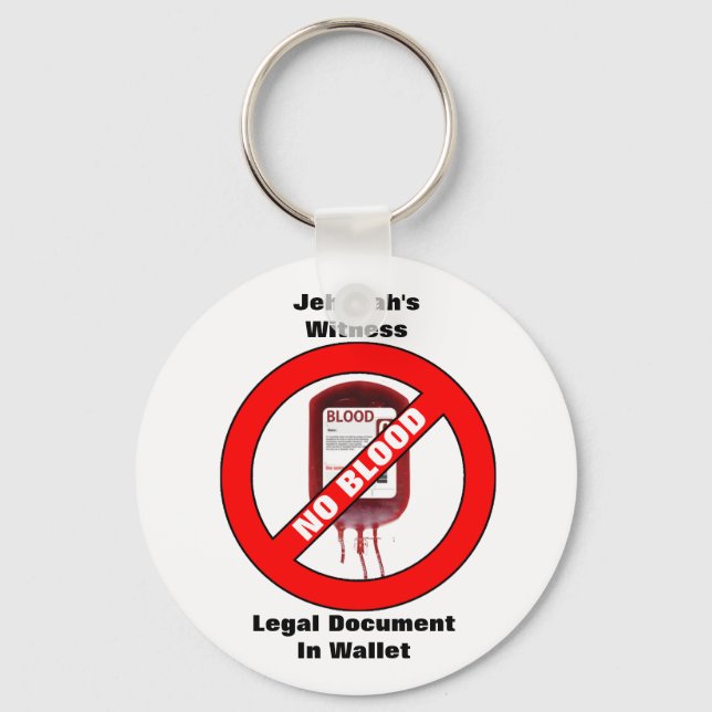 Jehovah's Witness - No Blood - Key Chain (Front)