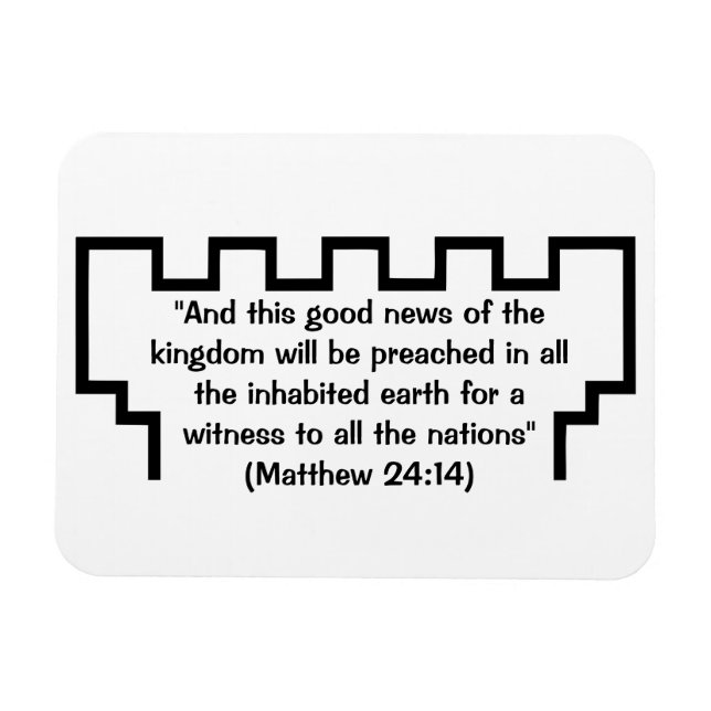 Jehovah's Witness Watchtower Matthew 24:14 Magnet (Horizontal)
