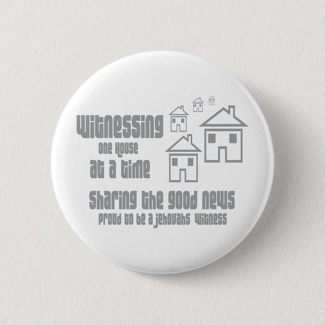 Jehovah's Witness Witnessing 6 Cm Round Badge (Front)