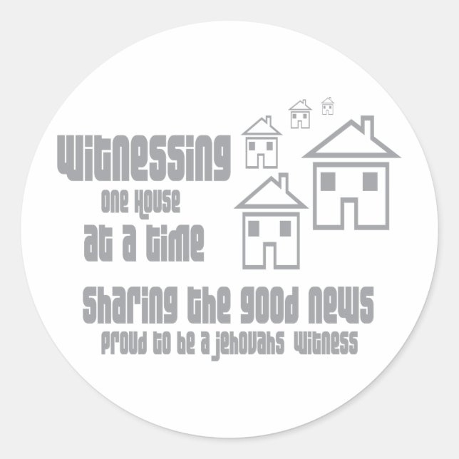 Jehovah's Witness Witnessing Classic Round Sticker (Front)