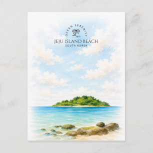 Jeju Island Beach – Korean Watercolor Travel Holiday Postcard