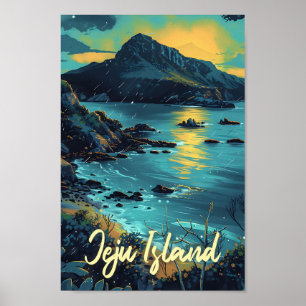 Jeju Island South Korea Art Travel Illustration Poster