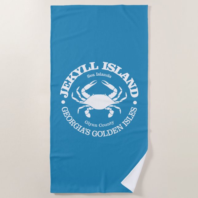 Jekyll Island (crab) Beach Towel (Front)