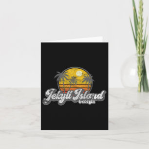 Jekyll Island Ga 70's Retro Fishing Boating Beach  Card