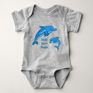 Jekyll Island GA Cute Playful Dolphins Baby Bodysuit