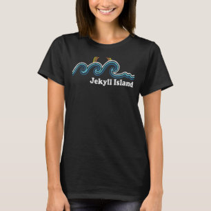 Jekyll Island Georgia Ga Sufing Waves Sunset Vinta T-Shirt