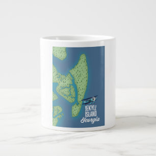 Jekyll Island Georgia USA map Large Coffee Mug