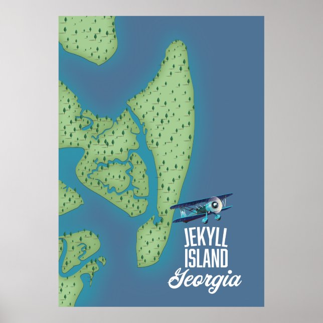 Jekyll Island Georgia USA map Poster (Front)