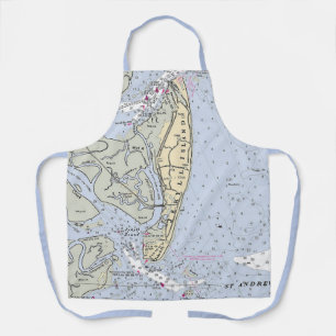 Jekyll Island Georgia Vintage Map Apron