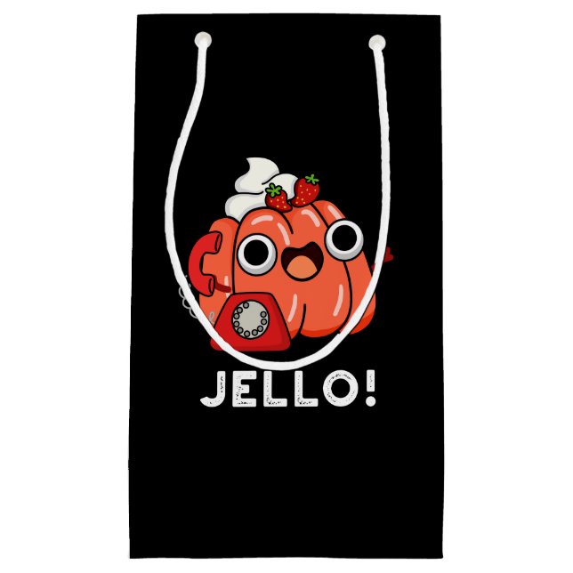 Jello Funny Jello On Phone Pun Dark BG Small Gift Bag (Front)