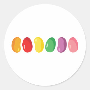 Jelly Bean Border Classic Round Sticker