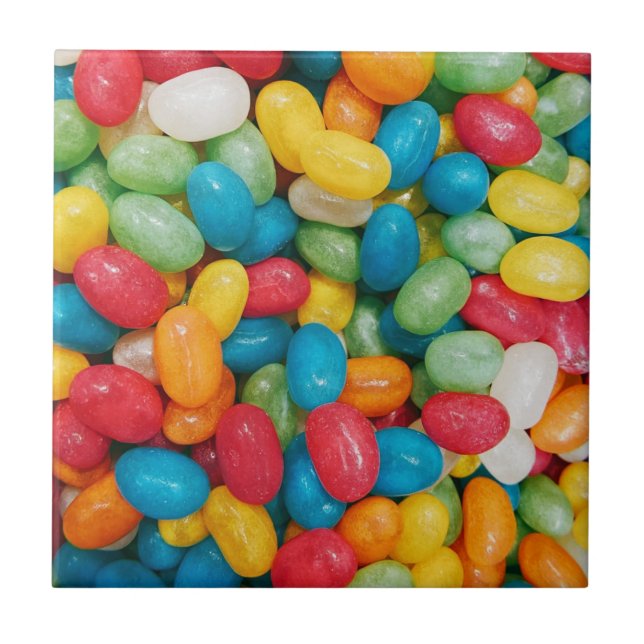 Jelly Bean Candies Colourful Tile (Front)