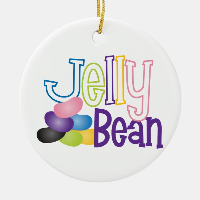 Jelly Bean Ceramic Tree Decoration (Front)